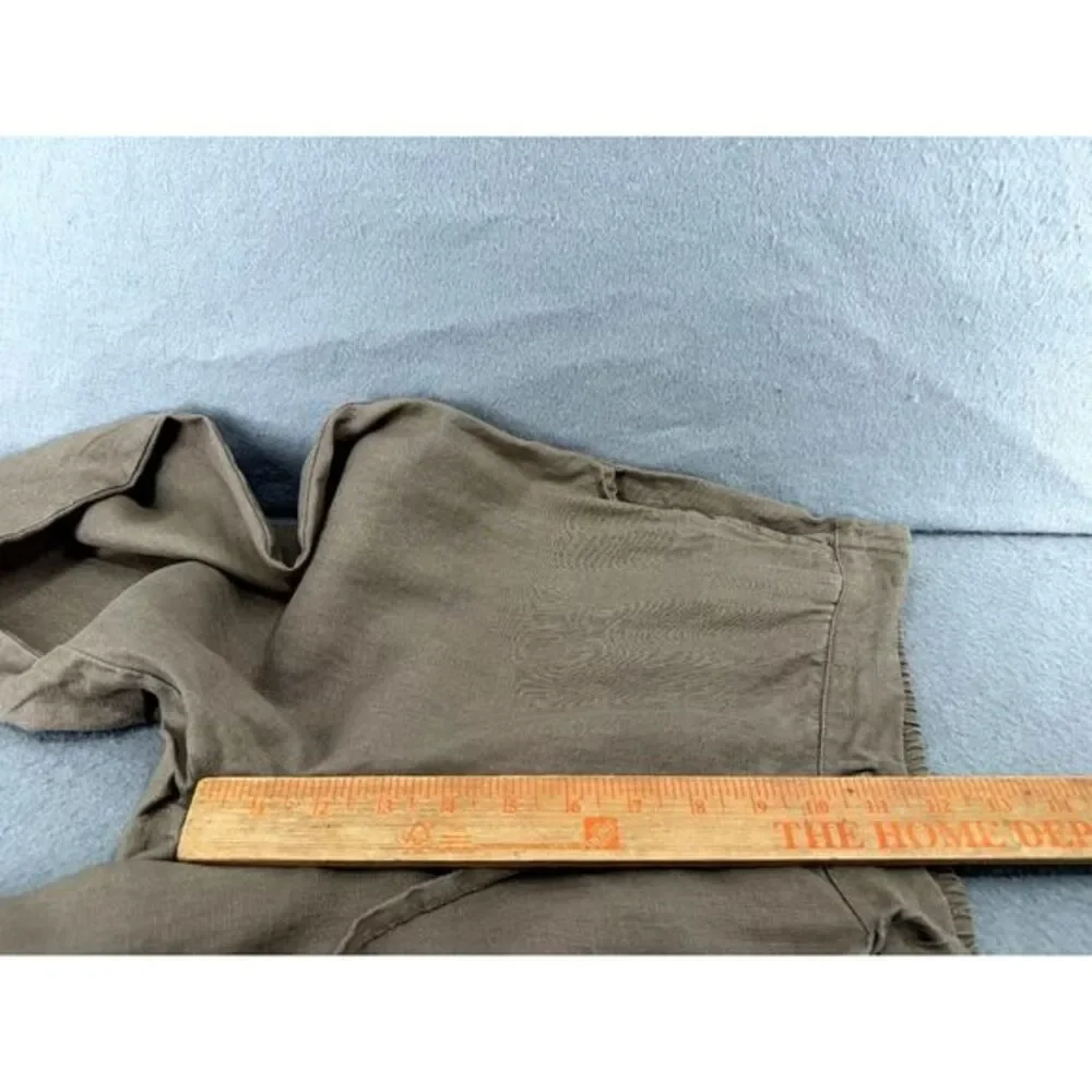 XIMO Pants Womens Size L Brown 100% Linen Jogger‎ Minimalist Neutral Lagenlook